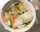 肉無チクワシーフード風味ゴマだれ野菜炒め作り方12写真