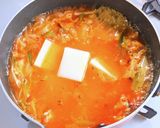 餅入り鯖缶キムチスープ作り方4写真