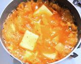 餅入り鯖缶キムチスープ作り方5写真