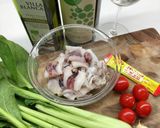 小松菜と*ヤリイカの具だくさんパスタ作り方1写真