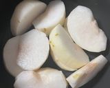 梨　20%砂糖水で煮るだけコンポート作り方1写真