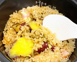 さつまいもとベーコンの炊き込みご飯作り方4写真