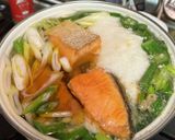鮭と山かけの料亭風お味噌汁作り方4写真