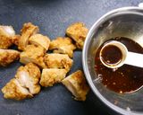 簡単！蓮根黒酢鶏　ピリ辛にんにく作り方1写真