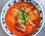 餅入り鯖缶キムチスープ作り方7写真