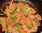 豚肉と野菜のピリ辛オーロラソース作り方8写真