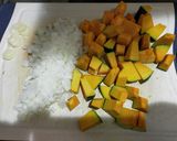 カボチャとベーコンのトマトクリームパスタ作り方1写真