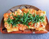 キムチとツナの油揚げピザ作り方8写真