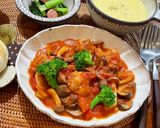 豚こまときのこのトマトクリーム煮♩作り方8写真