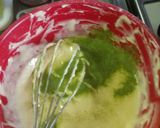 抹茶とゆであずきの炊飯器ケーキ作り方5写真