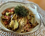 きのことアスパラのバター醤油スパ作り方7写真