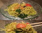 美味ドレグリーンスモークサーモンバジルパ作り方3写真
