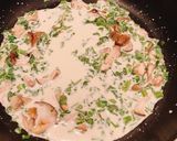 鯛のポワレ　春菊と舞茸のクリームソース作り方6写真
