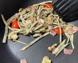 マコモダケ・きのこ・ベーコンのパスタ作り方4写真