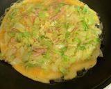 ツナとキャベツのチーズ入りとんぺい焼き風作り方3写真