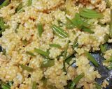 さつまいもの葉っぱの軸のピリ辛丼作り方2写真