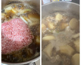 ねっとり☆とろーり！挽き肉と里芋の煮物作り方3写真