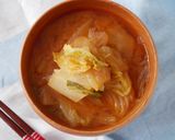 ご飯がすすむ。白菜キムチ味噌汁作り方2写真