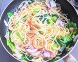 豚バラ肉と小松菜の和風ペペロンチーノ作り方8写真