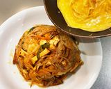 簡単！手抜き！キムチ野菜炒めオムレツ作り方8写真