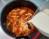 とろさばみそ煮缶の豆乳キムチスープ作り方3写真