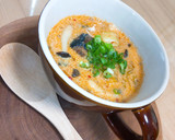 とろさばみそ煮缶の豆乳キムチスープ作り方4写真