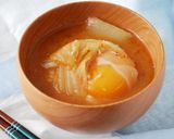 ご飯がすすむ。白菜キムチ味噌汁作り方4写真