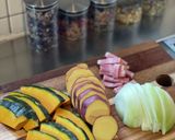 「秋の味覚」さつまいもとかぼちゃグラタン作り方1写真