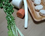 野菜とエビつみれの味噌汁作り方2写真