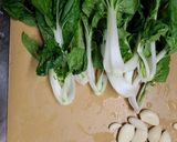 チンゲン菜と塩ニンニク炒め作り方1写真