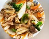 きな粉簡単梅ソース味豚こま大根青椒肉絲風作り方14写真