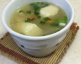 玉ねぎとえのきだけとお麩の味噌汁作り方1写真