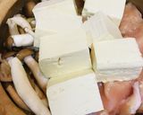 鍋の素活用●白菜＆豆腐の鶏肉煮込うどん鍋作り方1写真