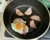 ハムエッグ3つ焼作り方2写真