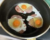 ハムエッグ3つ焼作り方3写真