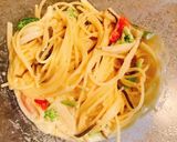 たくあんと塩昆布のクリームパスタ作り方6写真