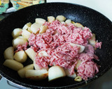長芋と挽き肉のバター炒め作り方6写真