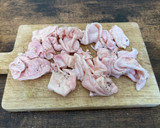 【簡単】とり皮とナスの生姜焼き作り方1写真