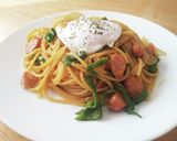 カレーナポリタン　ポーチドエッグを添えて作り方8写真