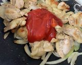 昭和のナポリタン風！鶏のケチャップ炒め作り方4写真