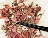 ベーコン舞茸ガーリックのトッピング温豆腐作り方4写真