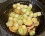 さつまいもとネギのほっこり土鍋味噌汁作り方4写真