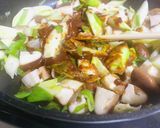 白ネギと椎茸の赤味噌炒め作り方7写真