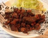 牛肉で【クジラ立田揚げケチャップ】もどき作り方15写真