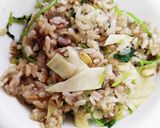 みつ葉、松の実、新生姜の薬膳15穀米炒飯作り方5写真