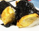海苔巻き風おにぎり☆たまご＆ベーコン♬作り方8写真