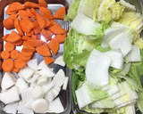 鶏肉と白菜・根菜の柚子胡椒の煮物作り方1写真