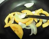 かぼちゃと牛こまのカレー味噌ソテー作り方2写真