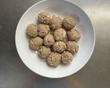 みかん皮入りレンジDE肉だんご作り方3写真