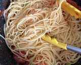 エビとツナとトマトのクリーム風パスタ作り方4写真